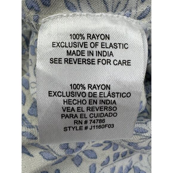 Patrons Of Peace Women Dress M Blue Paisley Tiered Midi Peasant Boho Cottagecore - Picture 13 of 16